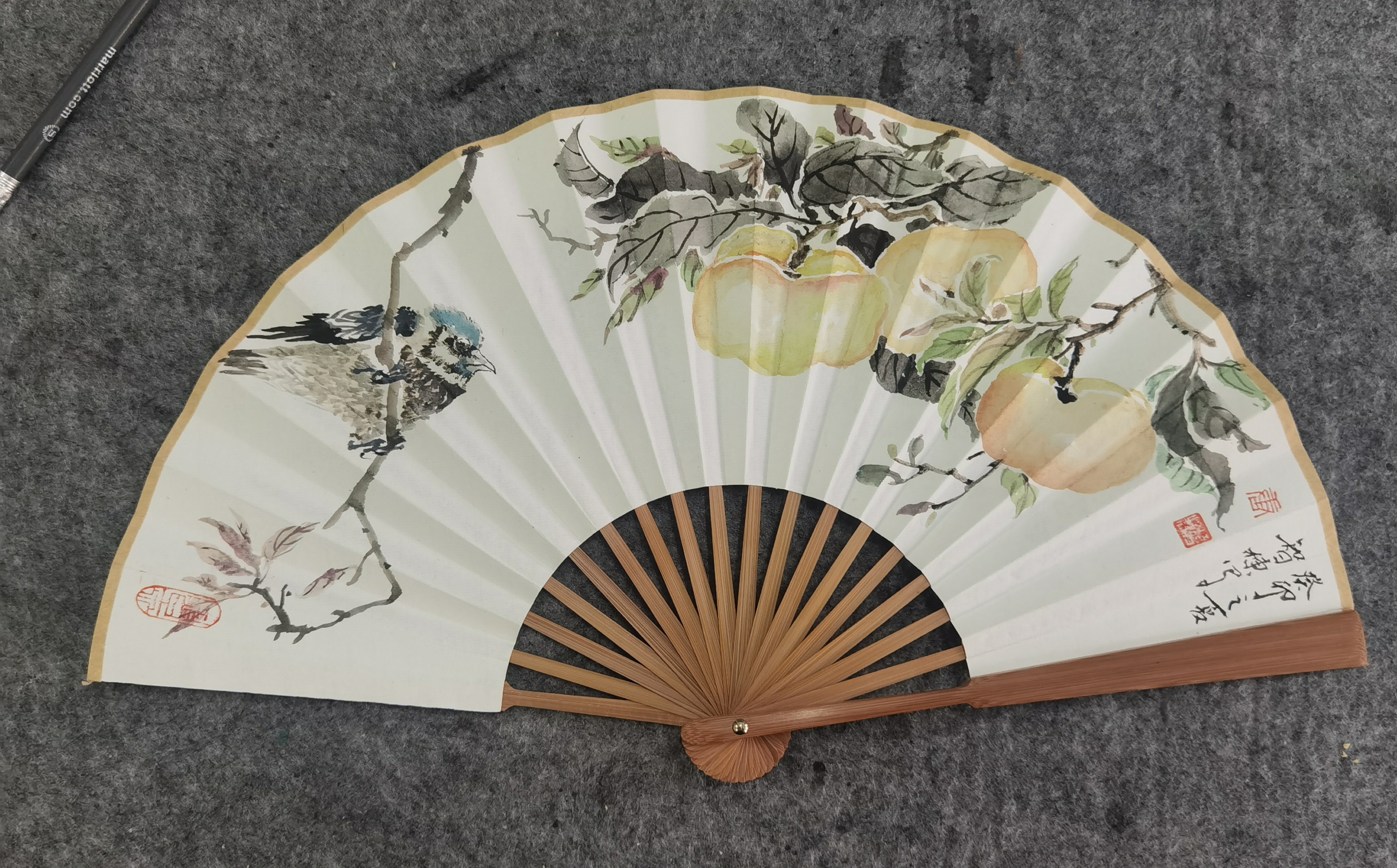 今天校园里一只八哥来我工作室,不急不躁,很有绿!