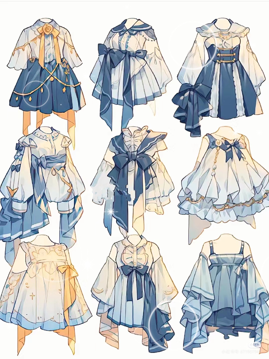 一批裙子模板(绘画模板,来源于小红书)