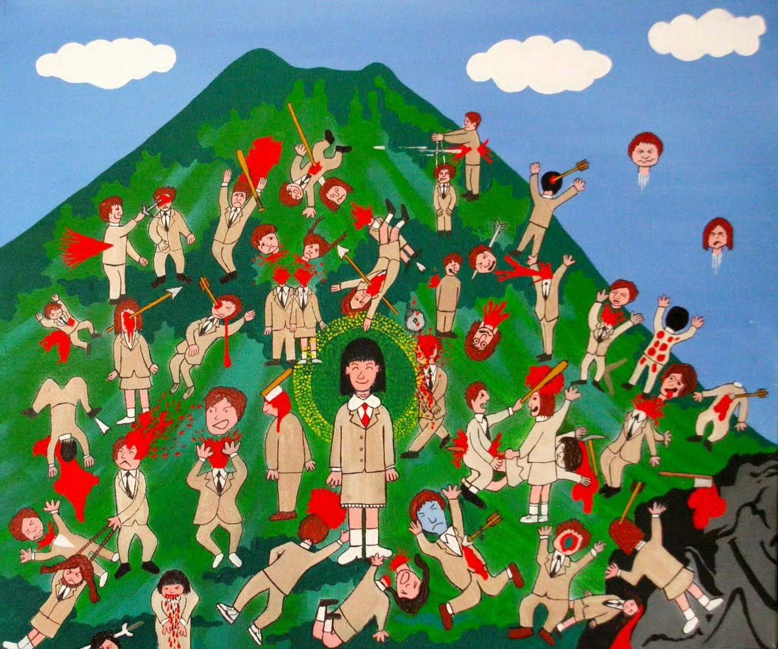 北野武画的一副《大逃杀》画作. 676767#动态连更挑战