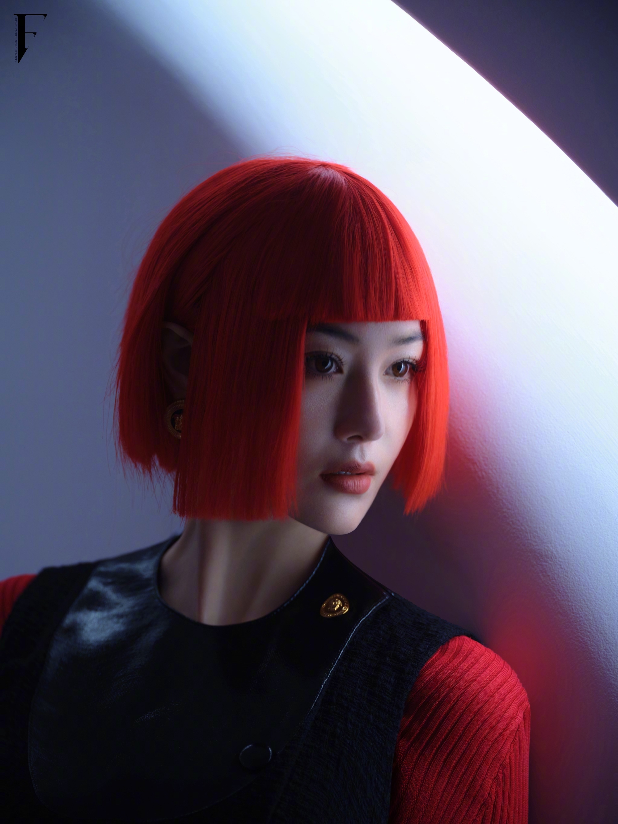 张馨予红白发造型