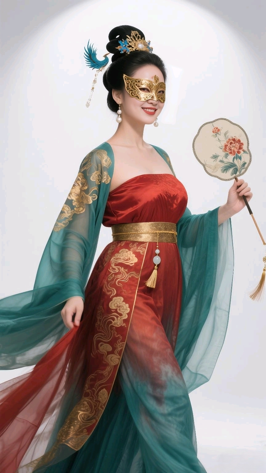 首先看这红色抹胸式上衣,红得热烈又大气,肩部的线条被勾勒得恰到好处