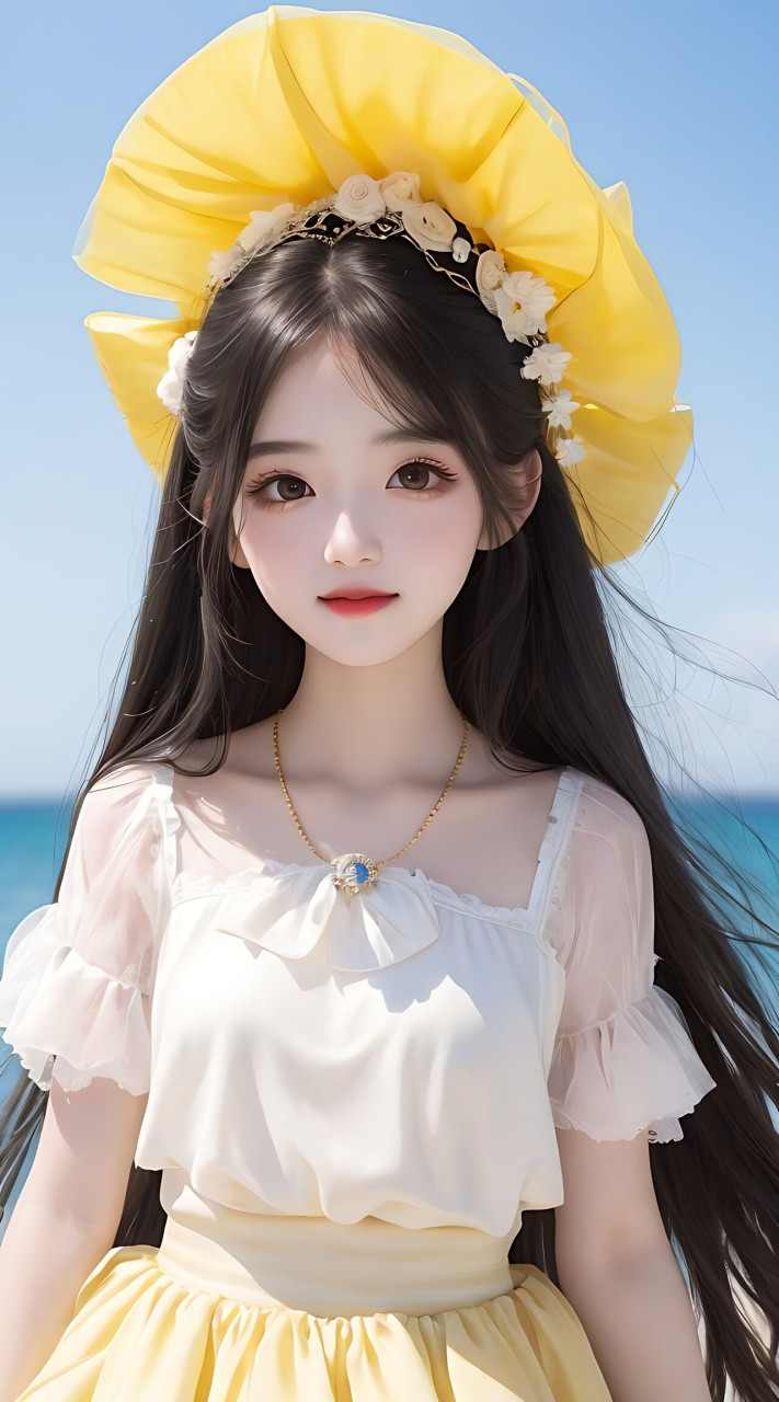 一个漂亮可爱的长发女孩,小萝莉,最高画质,精美画面,丁达尔效应,大