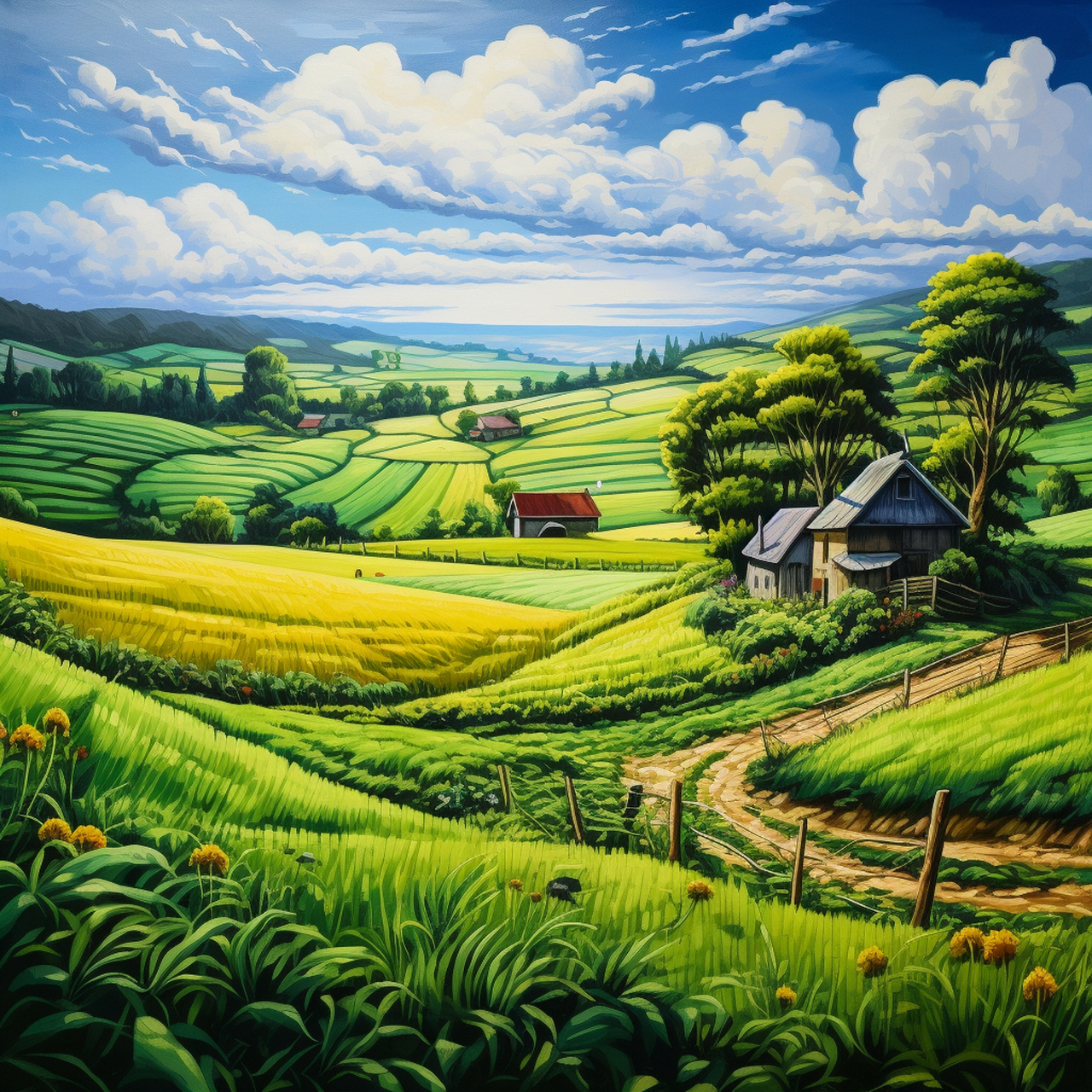 走进田野,走进大自然,清新的空气,心旷神怡.ai绘画仅供娱乐