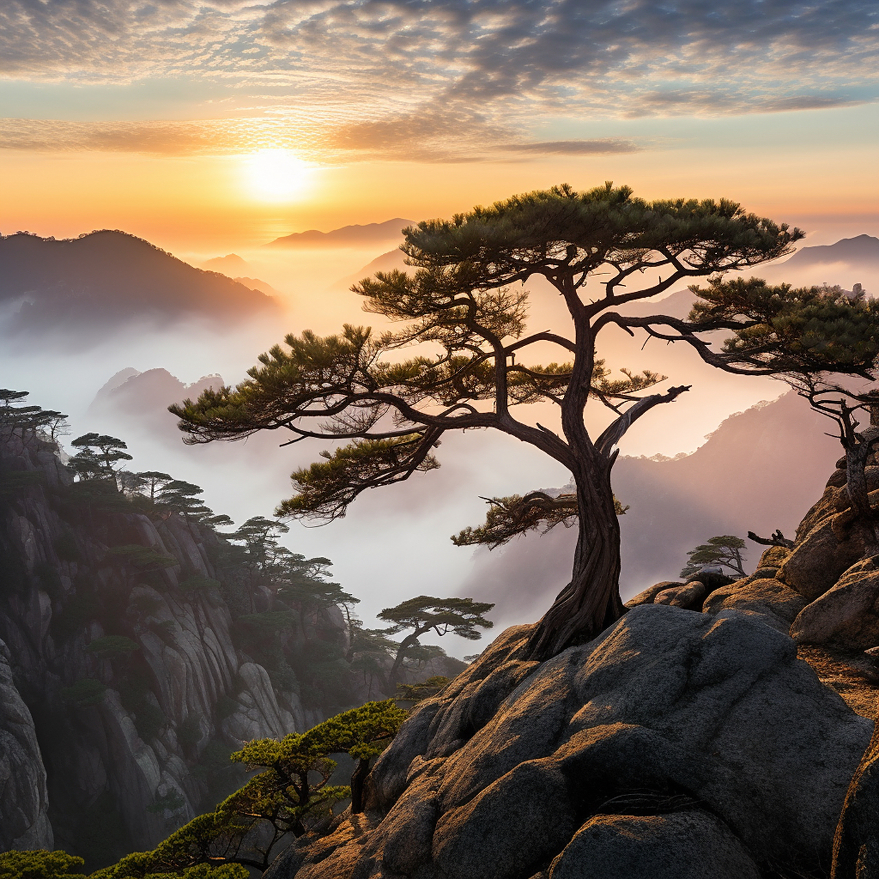 黄山的迎客松,真的很美