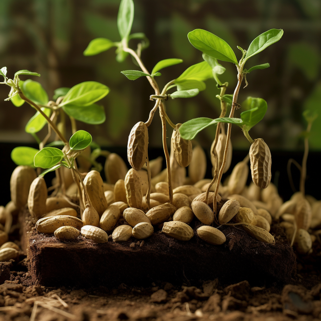刚刚吐芽的花生苗,生机盎然