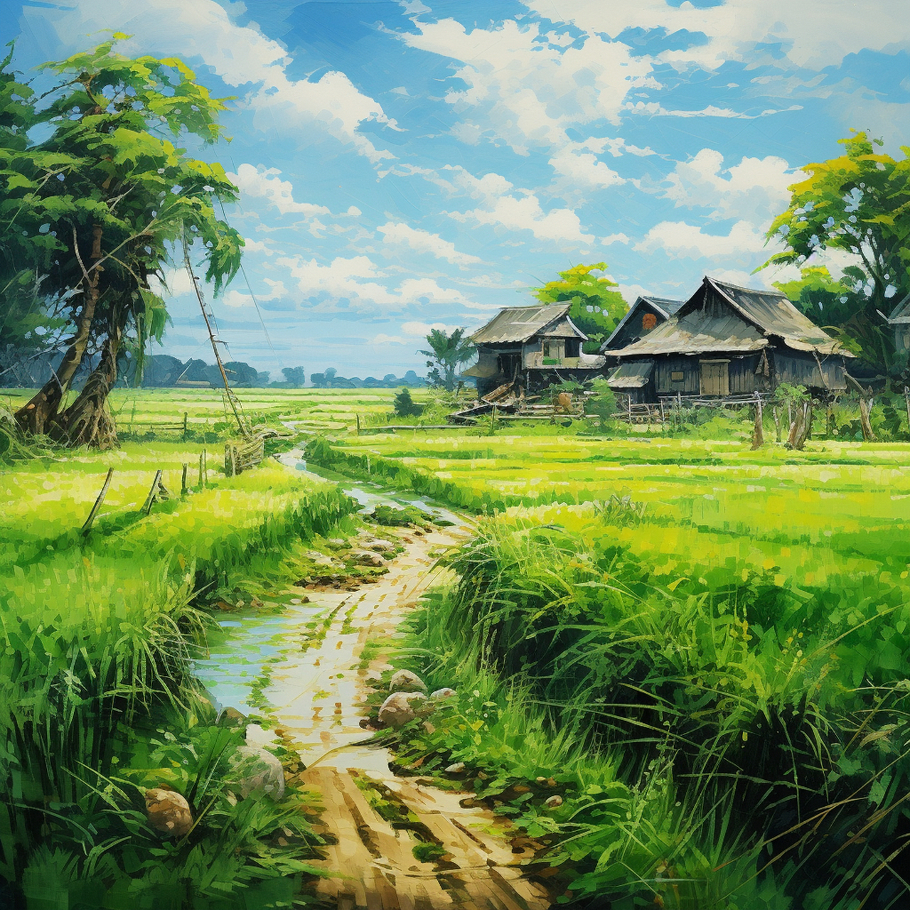 走进田野,走进大自然,清新的空气,心旷神怡.ai绘画仅供娱乐