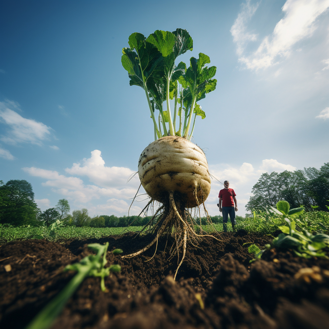 地里拔出来的巨型萝卜,可以吃半个月了吧,ai绘画,仅供娱乐