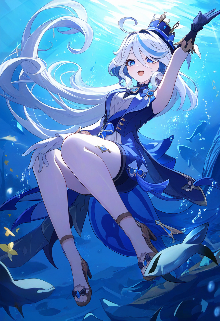 芙宁娜(原神) 画师:辉夜姬 id:113566344#二次元