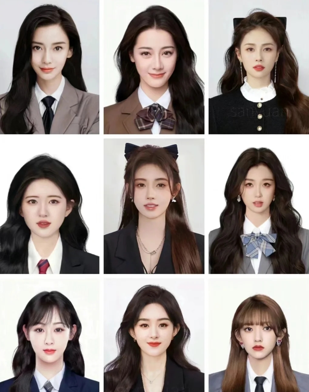 女明星证件照! 九选一!快来帮你家主子! 作者挚爱白鹿!