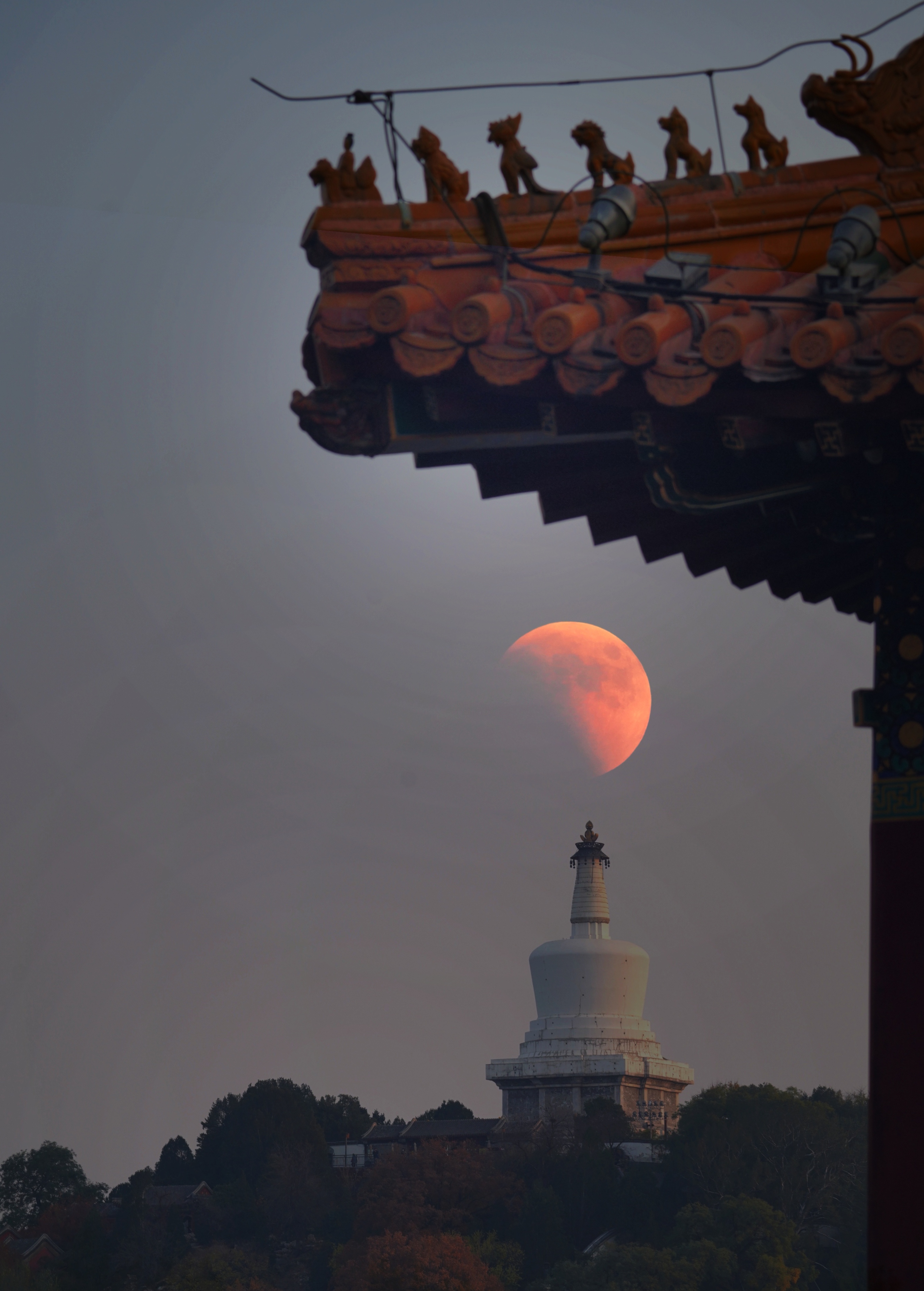 月全食图片风景图片