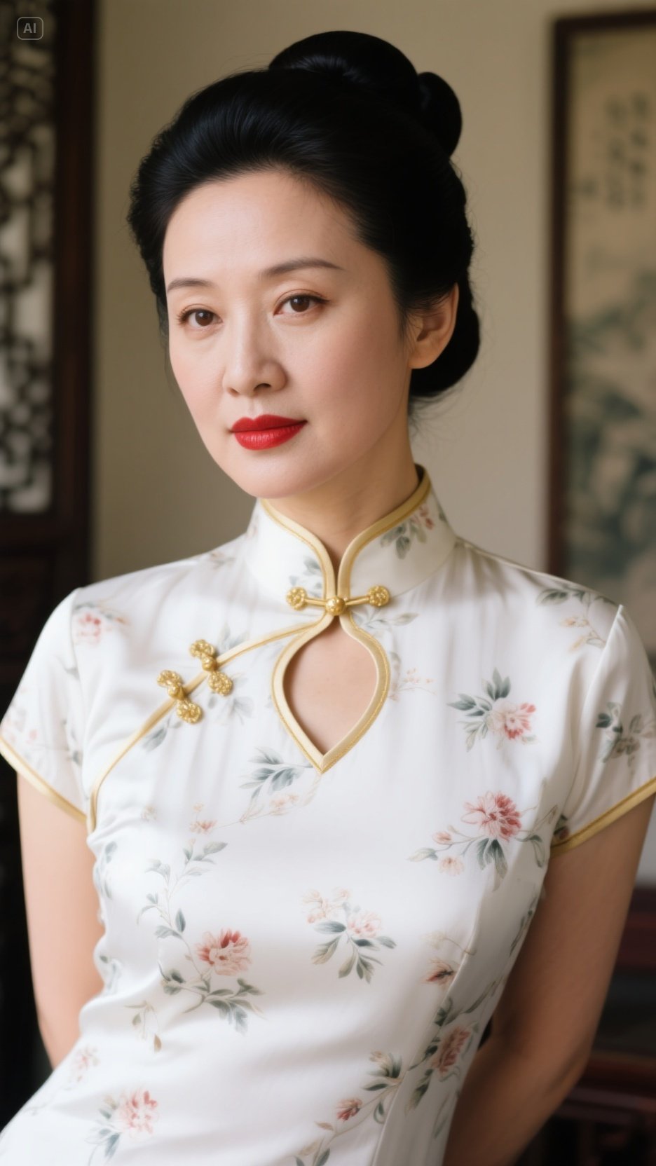 一袭素白旗袍,勾勒东方韵致