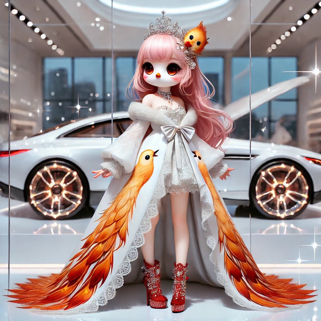 提示词分享:一个可爱的拟人化鼠,女性,身材高挑,穿着