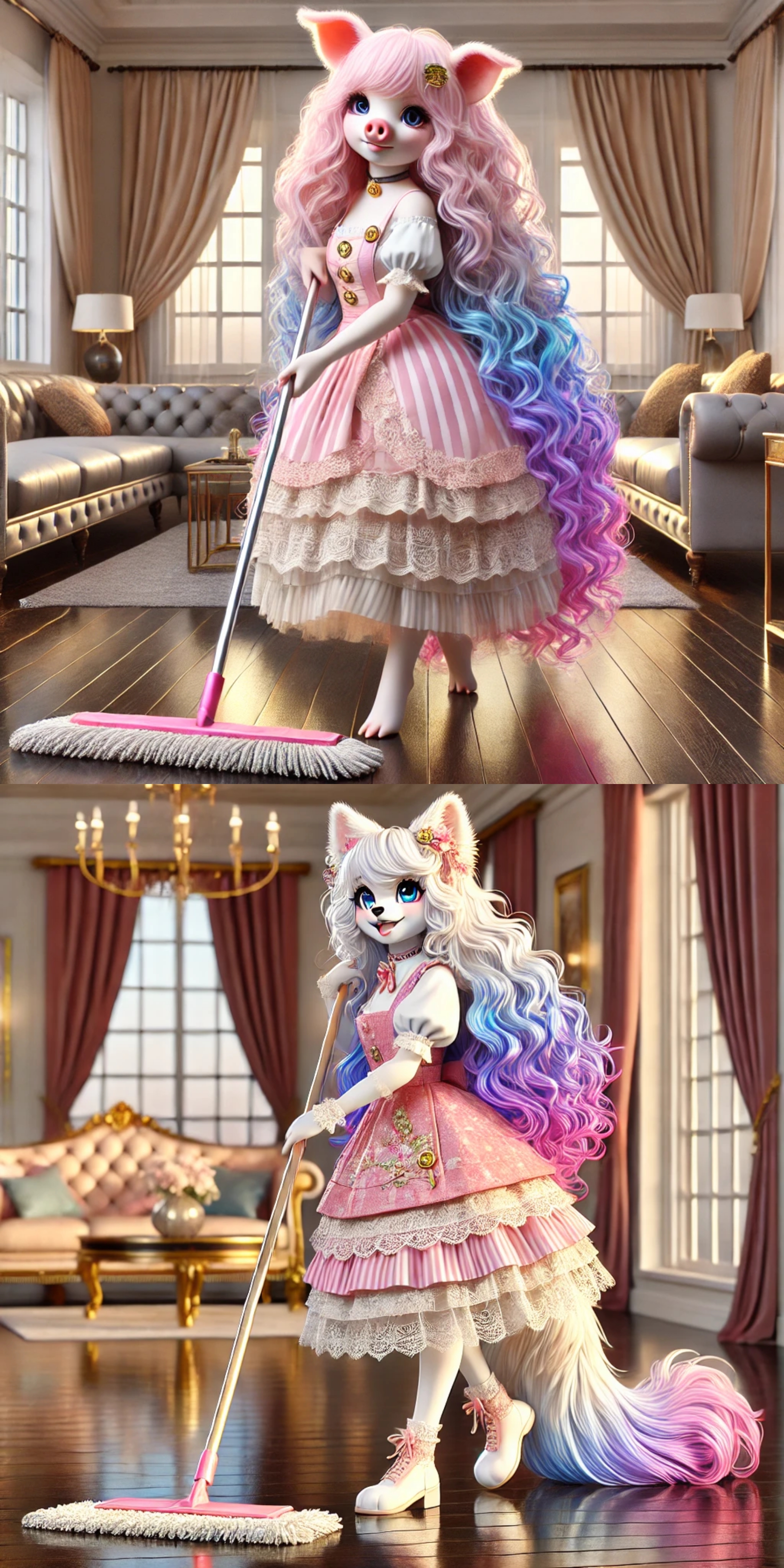 动态夏日征集令#  提示词分享:创建一只拟人化的老鼠,女性,身材高挑