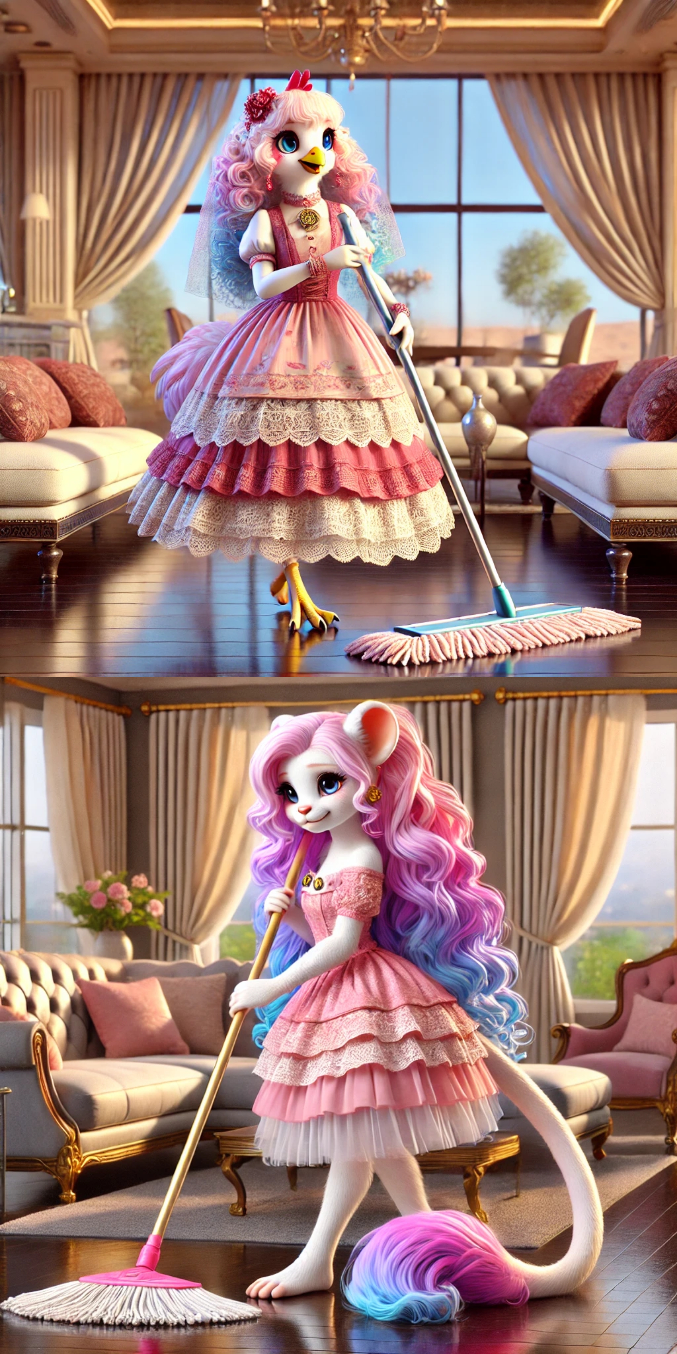 动态夏日征集令#  提示词分享:创建一只拟人化的老鼠,女性,身材高挑