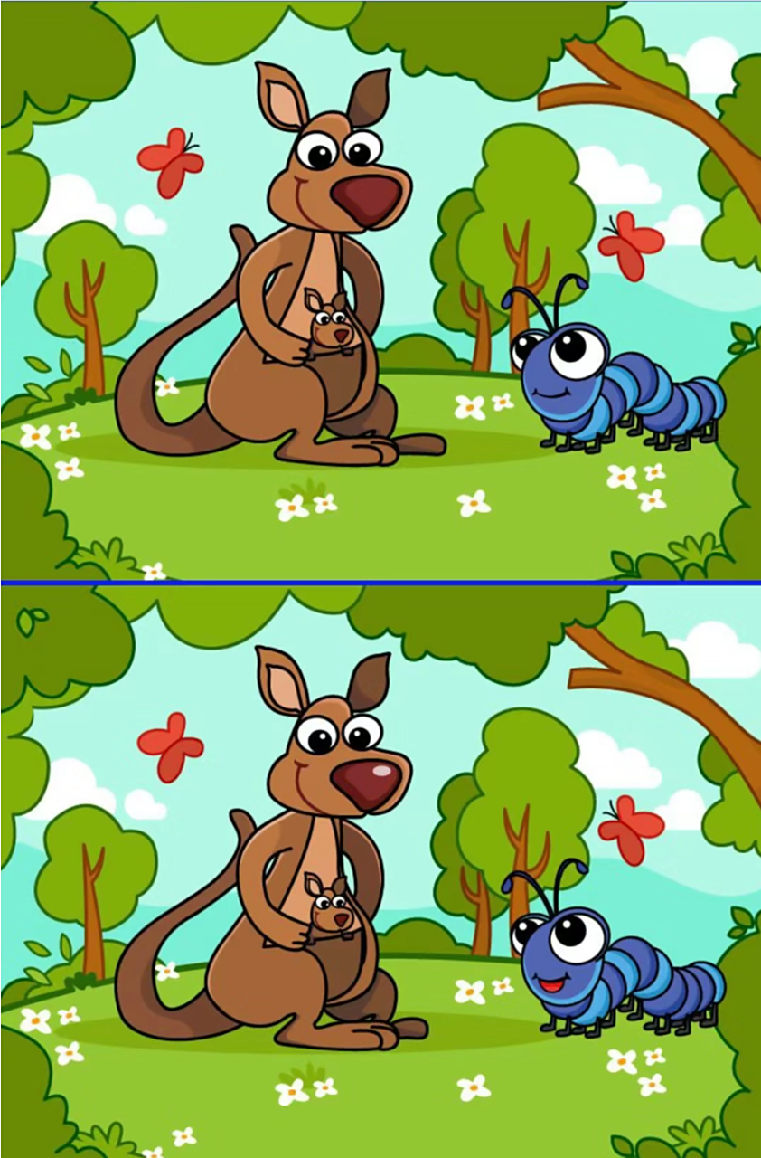 考眼力,找不同(d18) 你能找出图片中几处不同的地方?