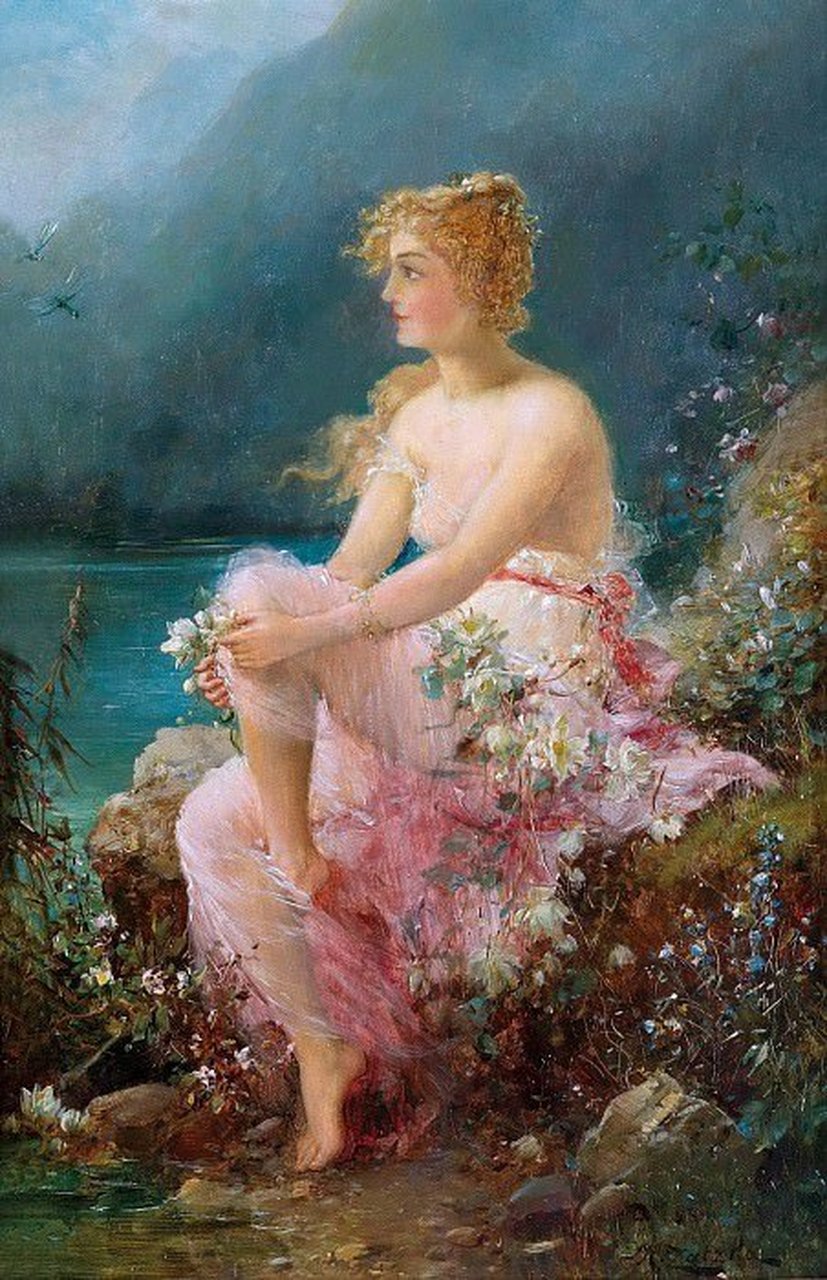 汉斯·查兹卡 hans zatzka 1859-1945 奥地利著名画家 以女性为美表现