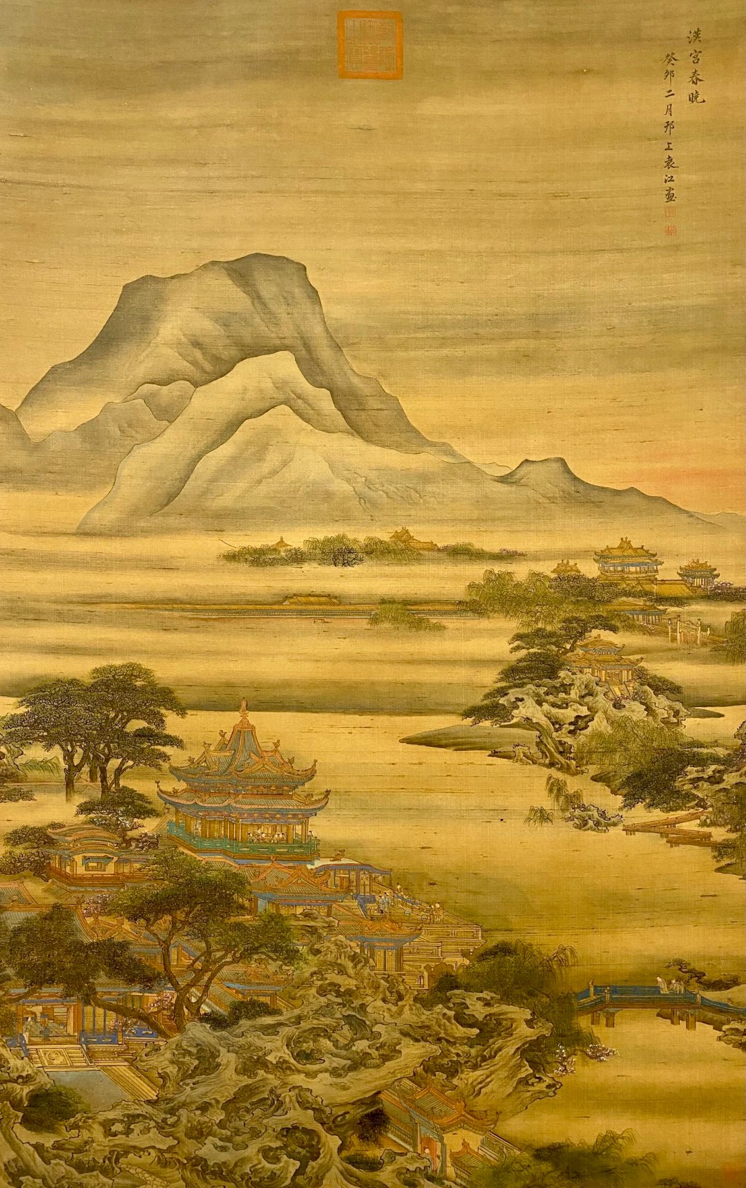 大幅绢本中堂.画心尺寸145×92㎝