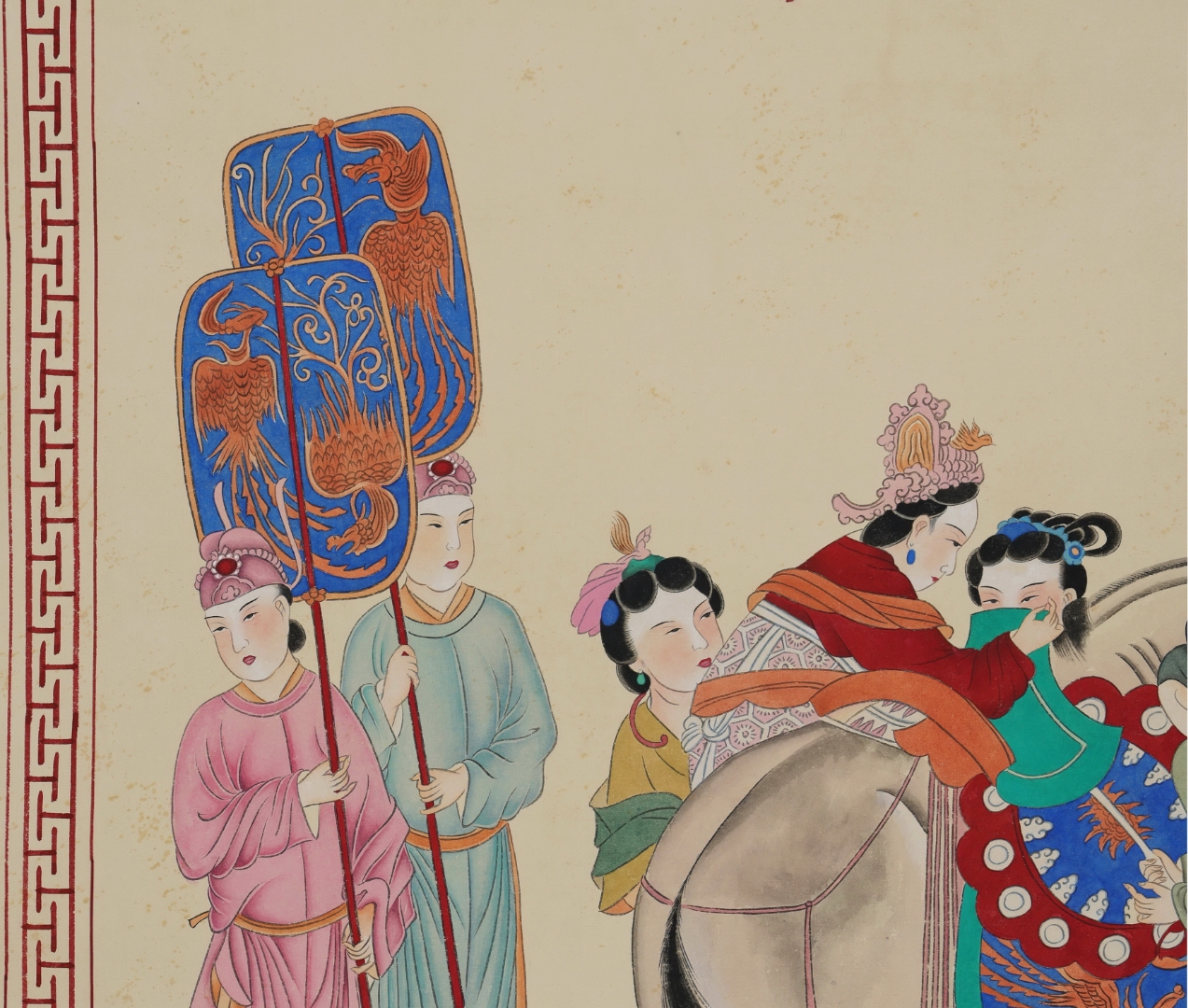 张大千 杨妃上马图 立轴 画心尺寸100x64cm
