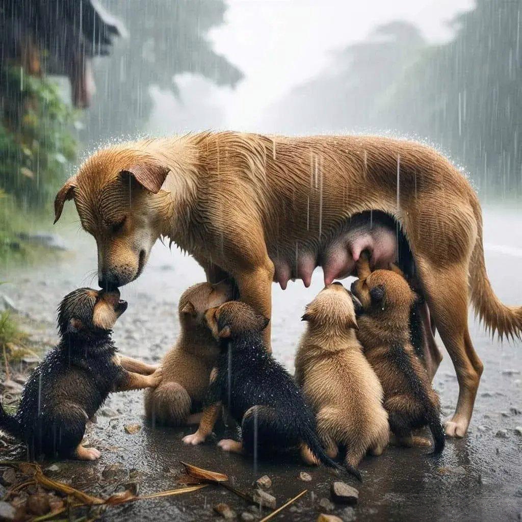 雨一直下图片 小狗图片