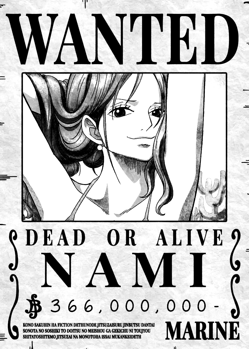 海贼王# 剑豪索隆与航海士娜美的悬赏令