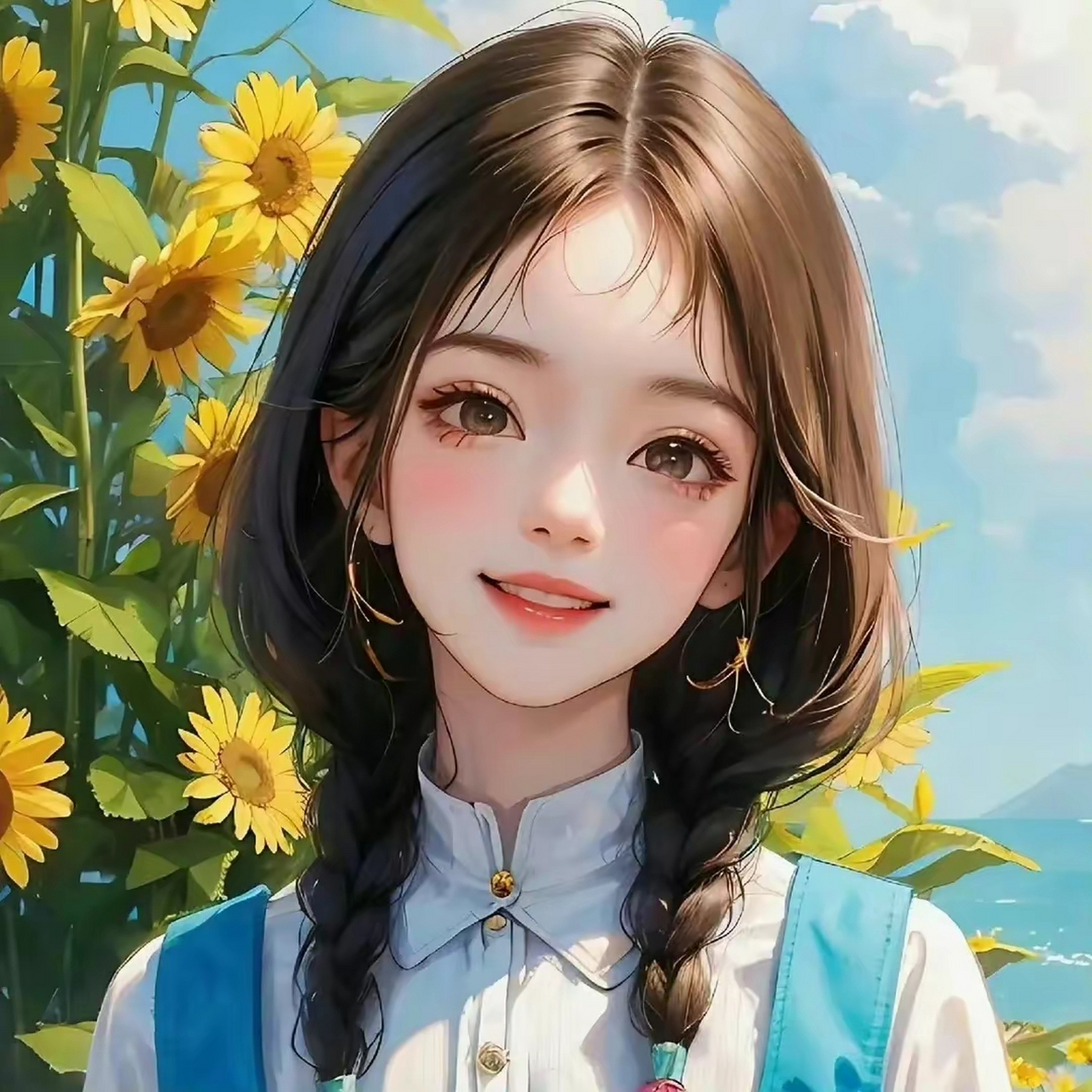 向日葵女生头像/心若向阳无谓悲伤