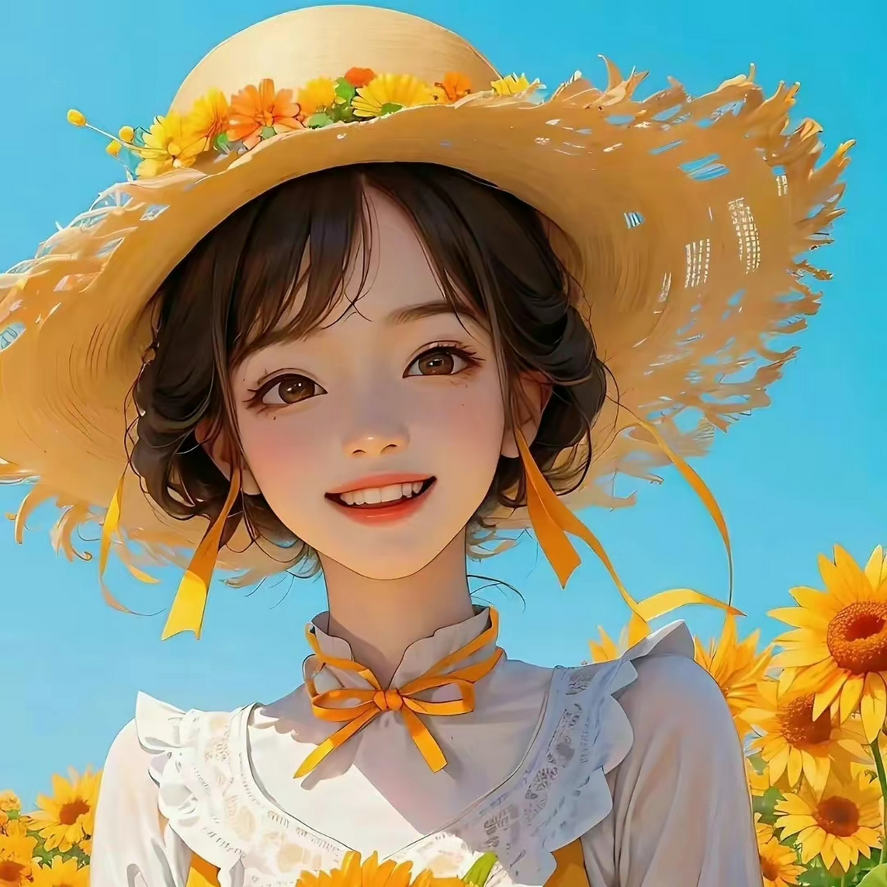 向日葵女生头像/心若向阳无谓悲伤