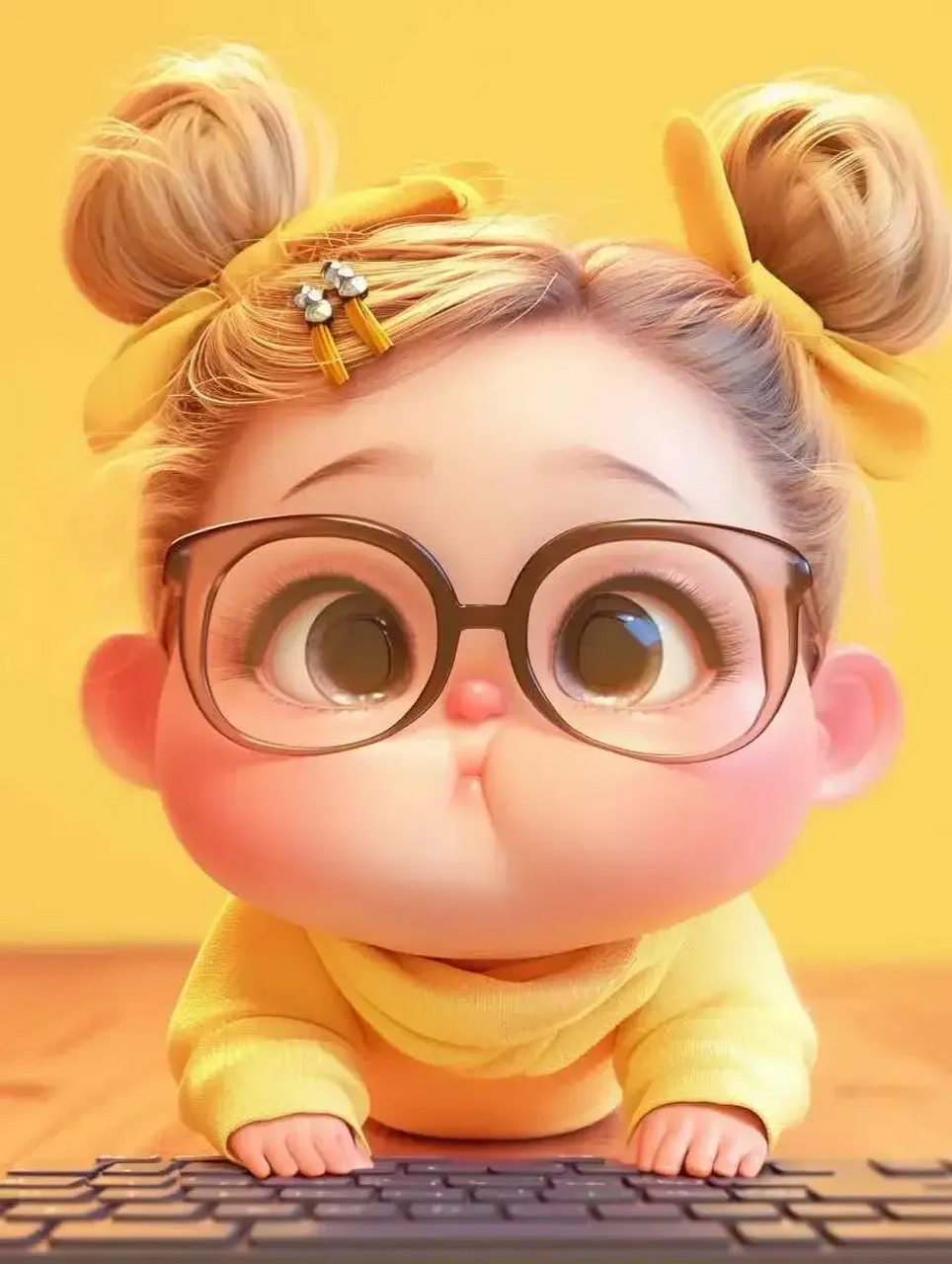 双手托腮,又萌又可爱96