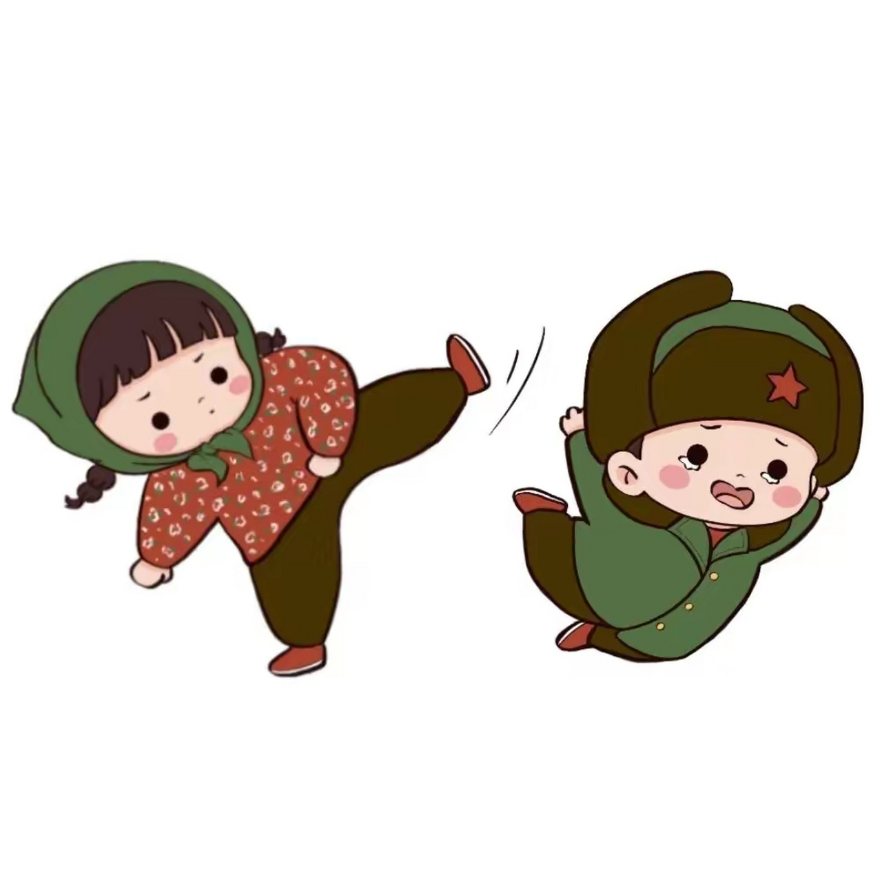 军大衣,花棉袄  可爱情侣头像