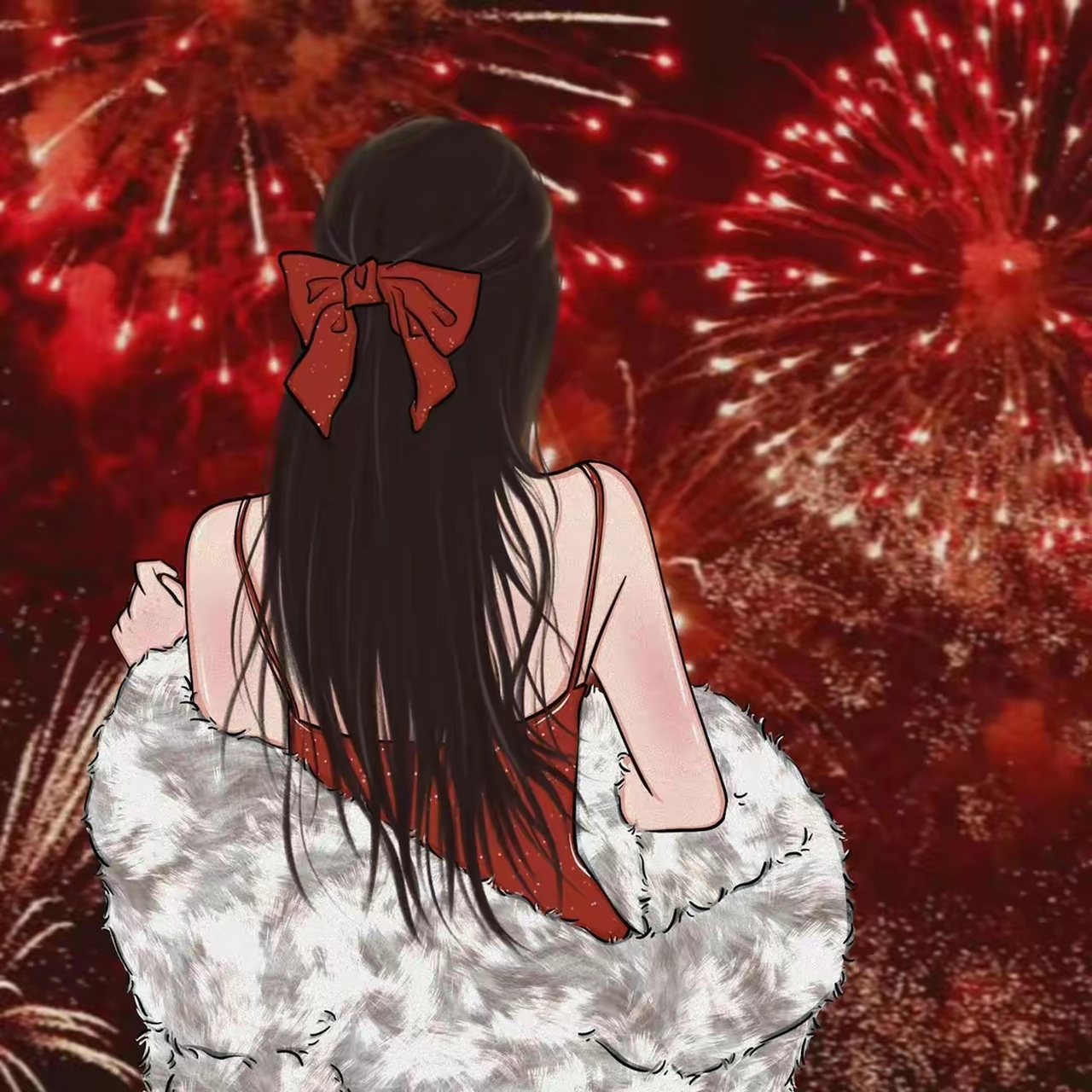 新年烟花情头