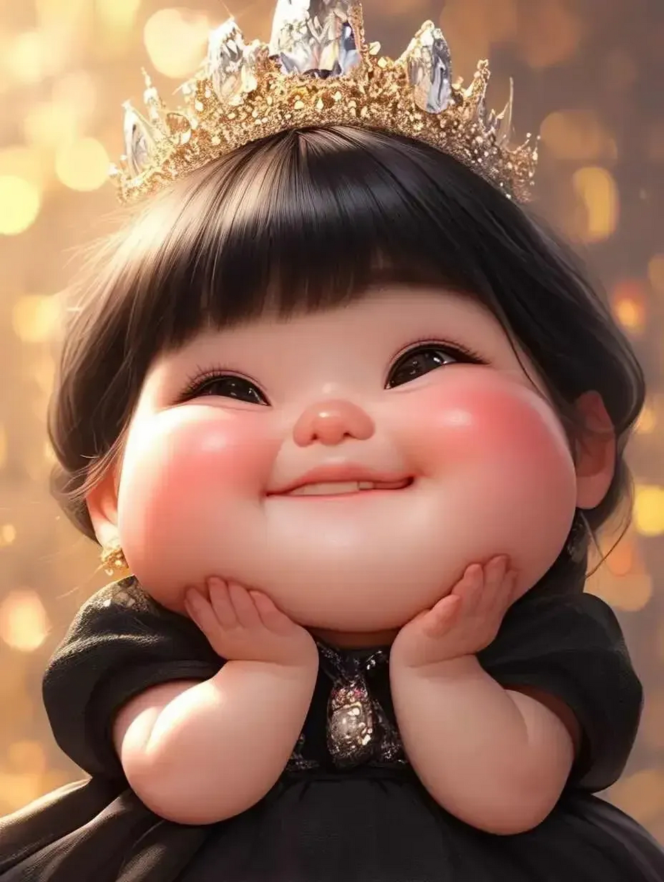 双手托腮,又萌又可爱96