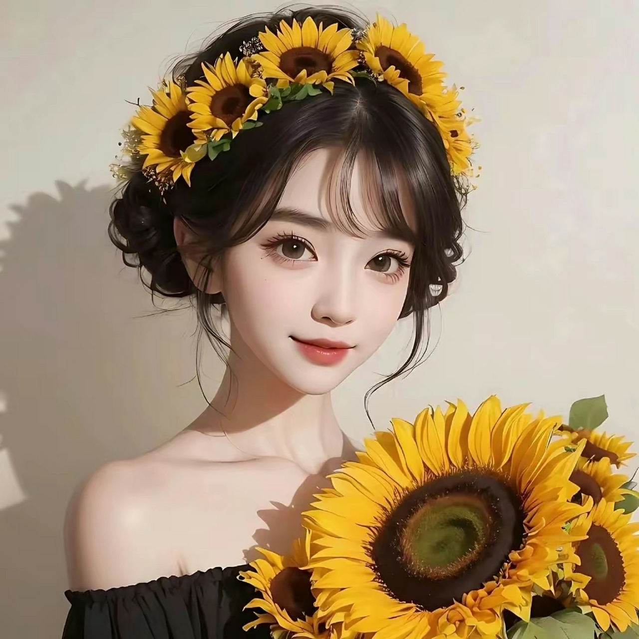 向日葵女生头像/心若向阳无谓悲伤