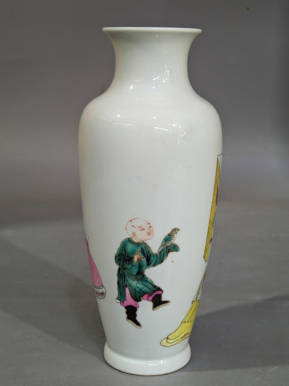 麟趾呈祥,粉彩三娘教子观音瓶