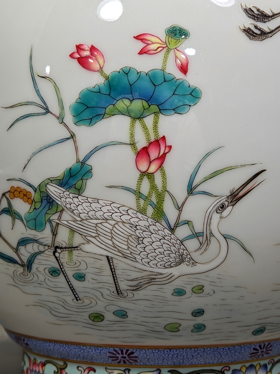 清,粉彩一鹭莲升花口尊#瓷器# #瓷器收藏# #古董艺术品# #瓷器鉴赏