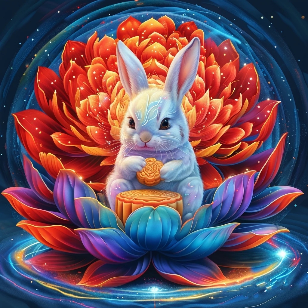 中秋转运头像:玉兔携祝福,好运连连! #头像