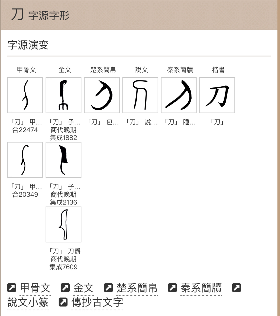 刀的古文字怎么写图片图片