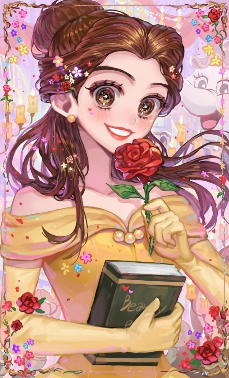 动漫插画# 看看迪士尼公主们的"卡姿兰大眼睛",扑闪扑闪的,太好看 ..