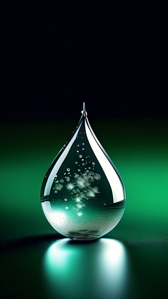 超梦幻绿色滴形物体!悬浮在空中的奇幻之旅