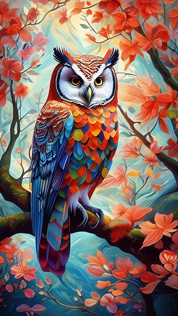 猫头鹰的魔法森林奇遇   在这片神秘的梦幻森林中,我邂逅了一只独一