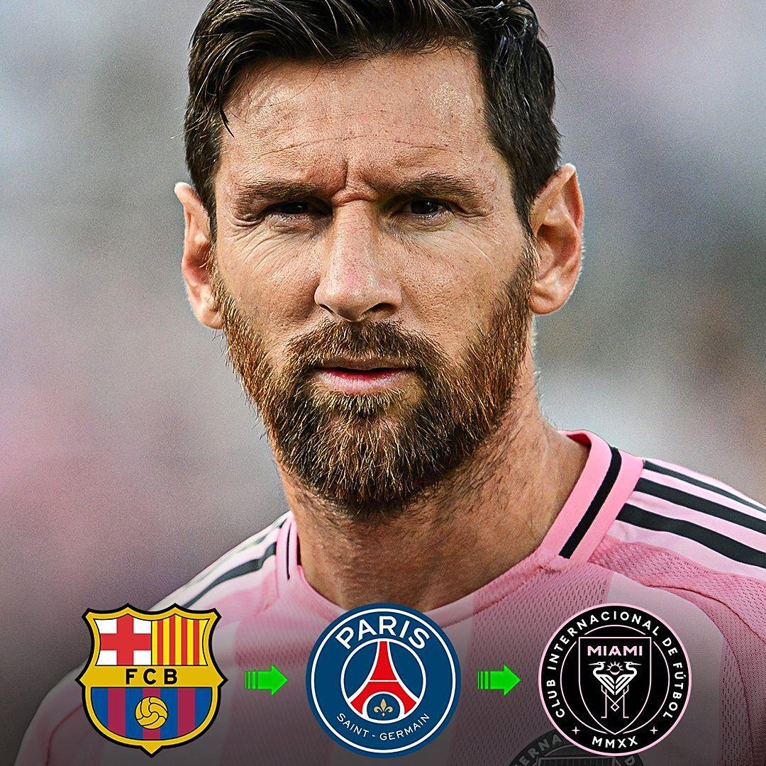 足坛历史第一人球王梅西在阿根廷国家队,巴萨,巴黎圣日耳曼,迈阿密