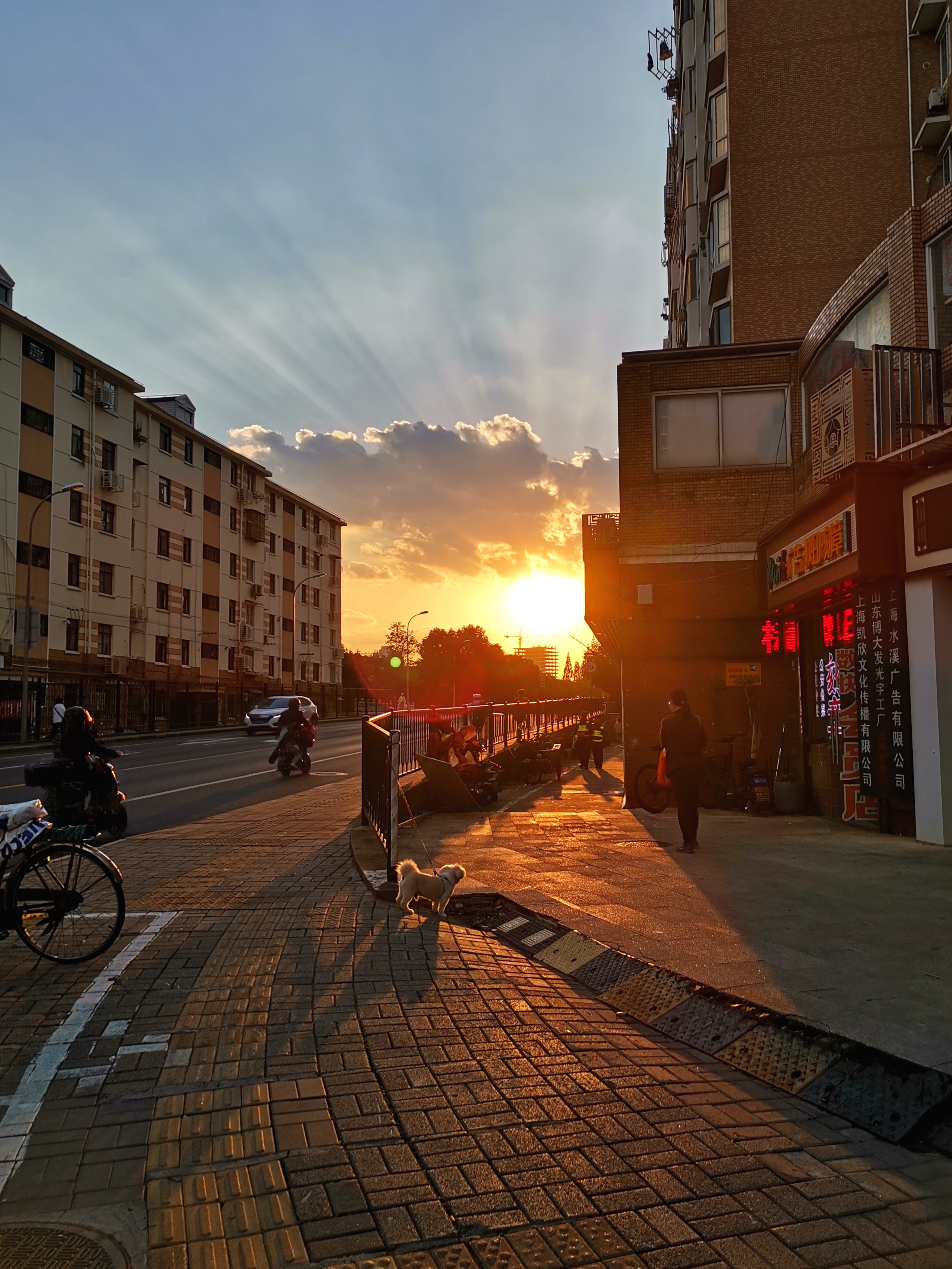 那天黄昏,放学了.