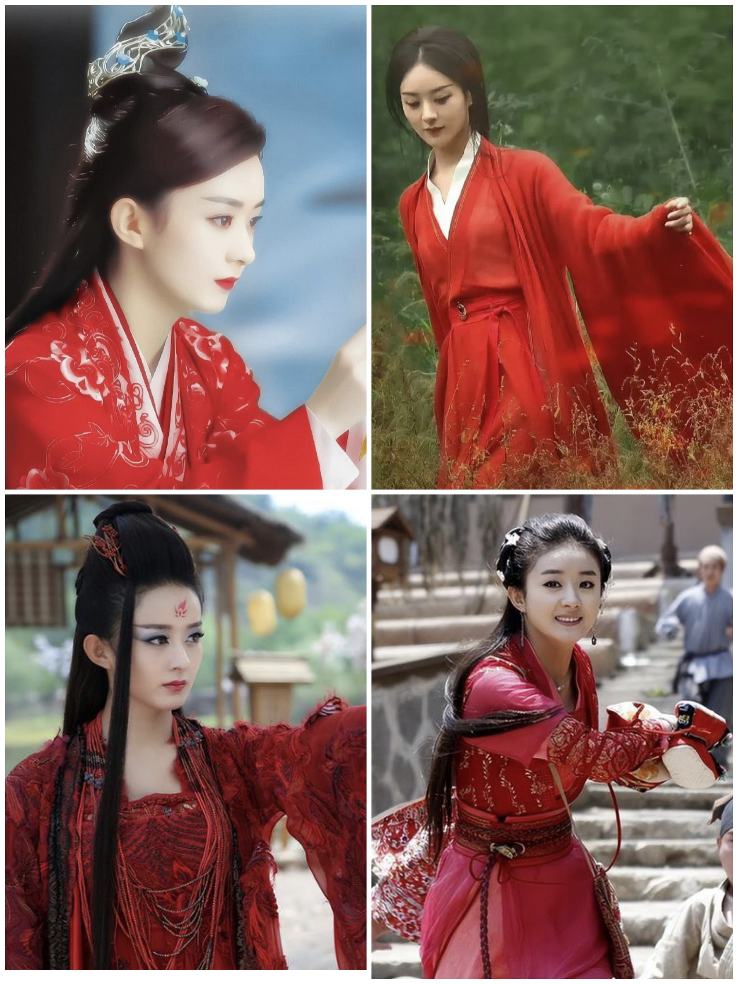 赵丽颖古装红衣造型合集#赵丽颖