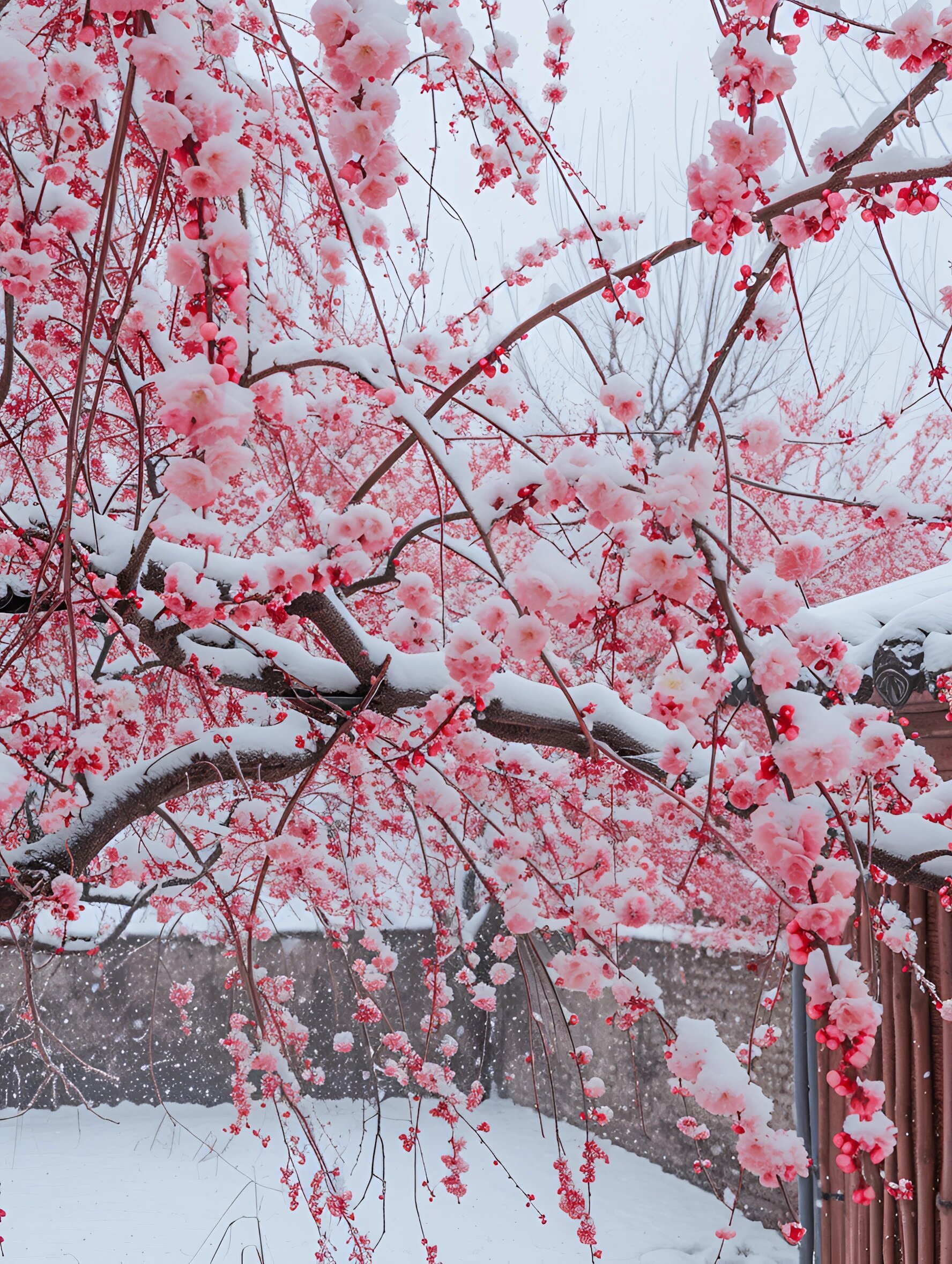 梅花飞舞漫天雪图片图片