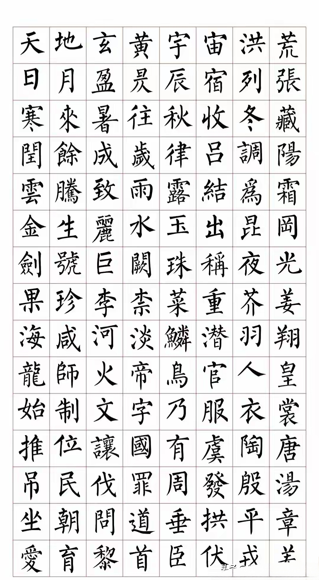 柳体集字千字文欣赏