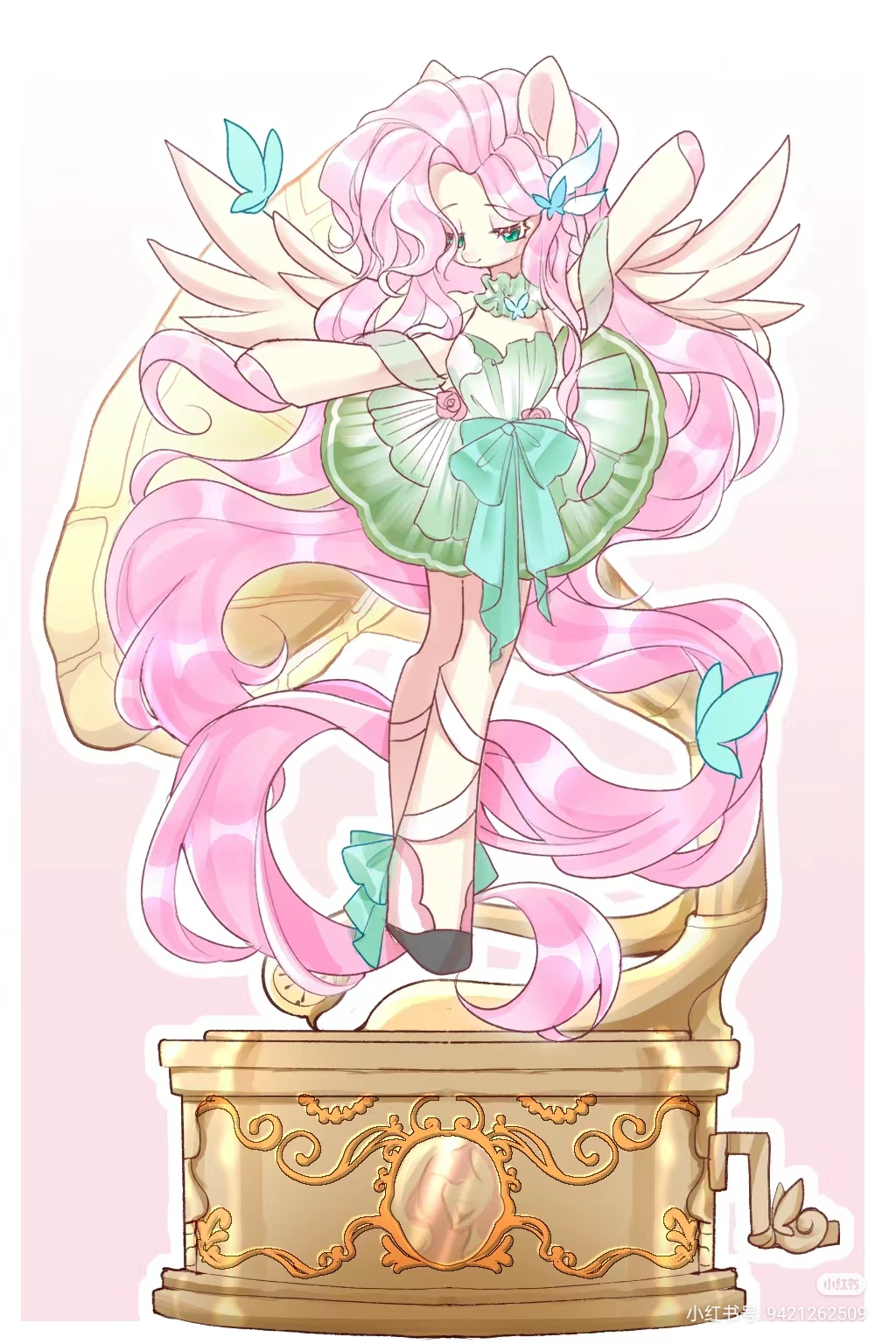 这只粉红色的小马好可爱啊!