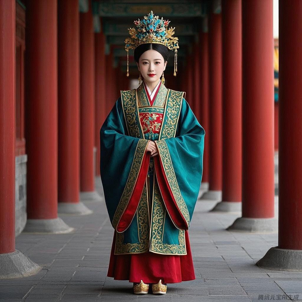 凤眼含春映日辉,琼鼻樱唇点翠微