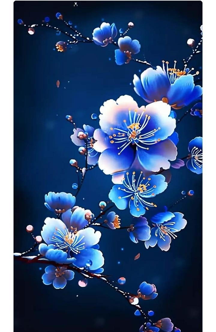 不过在自然界中,真正的蓝色梅花是非常罕见的,通常梅花的颜色为白色