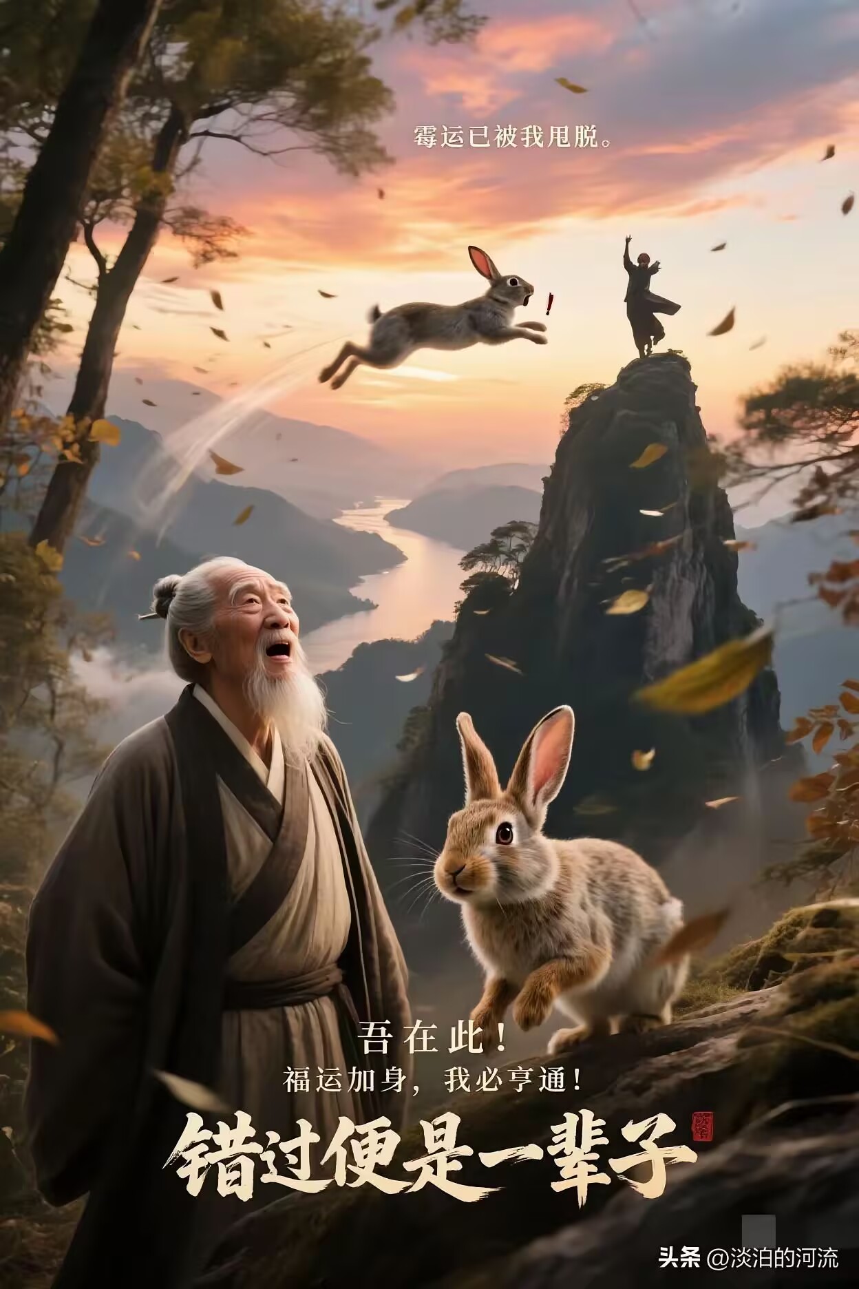 120岁的道长捻须轻唤:"兔啊!" 第一名:生肖兔 兔机灵睁眼:"吾在此!