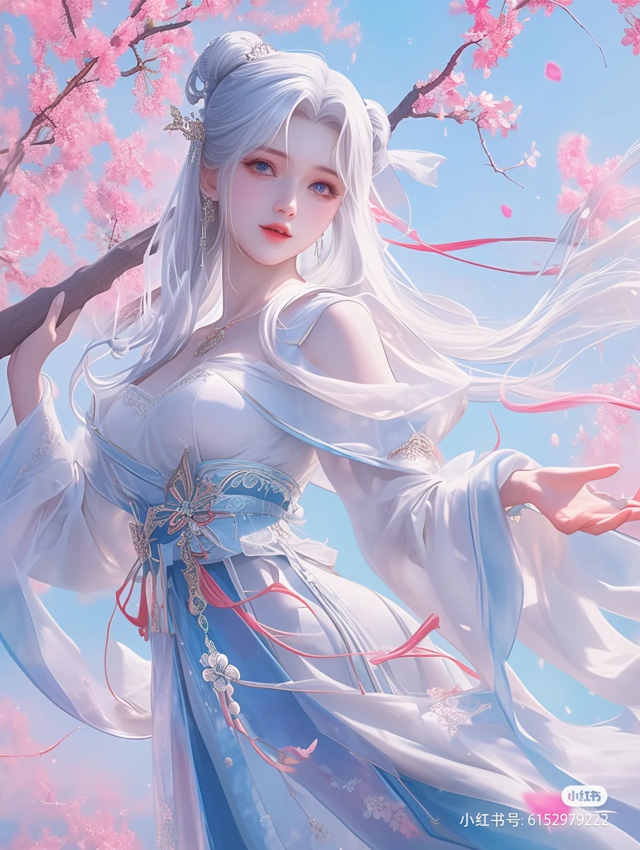 🌸穿越千年的汉服女神,剑舞樱花间的绝美邂逅🌸  💃初见这幅画