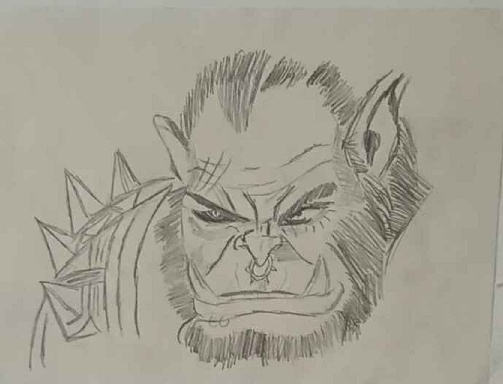 我画的魔兽世界兽人(我没有学过素描啊啊啊)