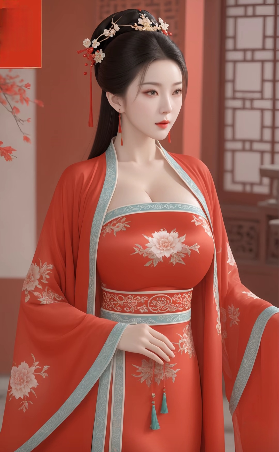 大胸妹子汉服图片